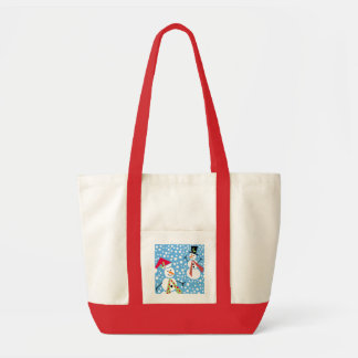 Feliz bolso del impulso del muñeco de nieve