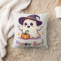 Feliz Boo lindo Cojín decorativo fantasma