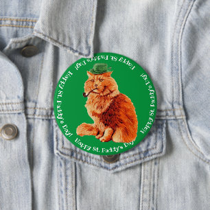 Feliz botón de gato sagrado de St. Patrick