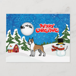 Feliz Boxeador De Navidad Con Un Hombre De Nieve Y