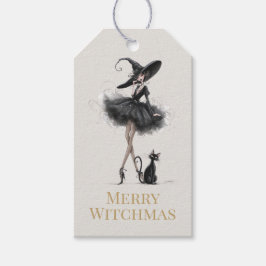 Feliz Brujmas – Etiqueta de regalo de bruja gótica