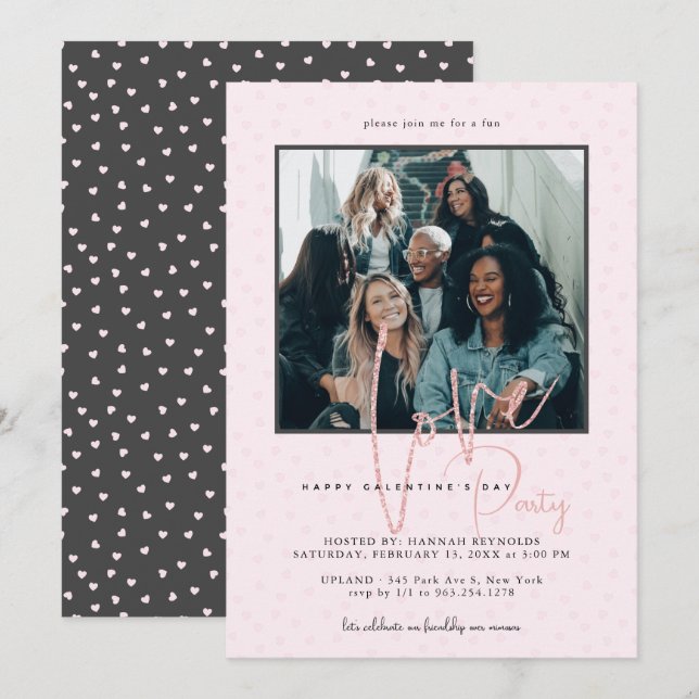 Feliz Brunch del Día de Galentine | Invitación a l (Anverso / Reverso)