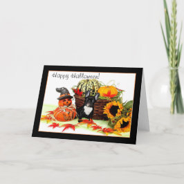 Feliz Bulldog francés de Halloween con tarjeta de 