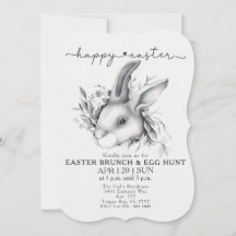 Feliz Bunny Easter Brunch & Egg Hunt Invitación