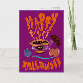 Feliz café de la bruja amante del gato de Hallowee