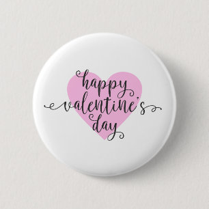 Feliz caligrafía del Día de San Valentín Botón P