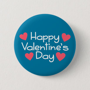 Feliz caligrafía del Día de San Valentín Botón P