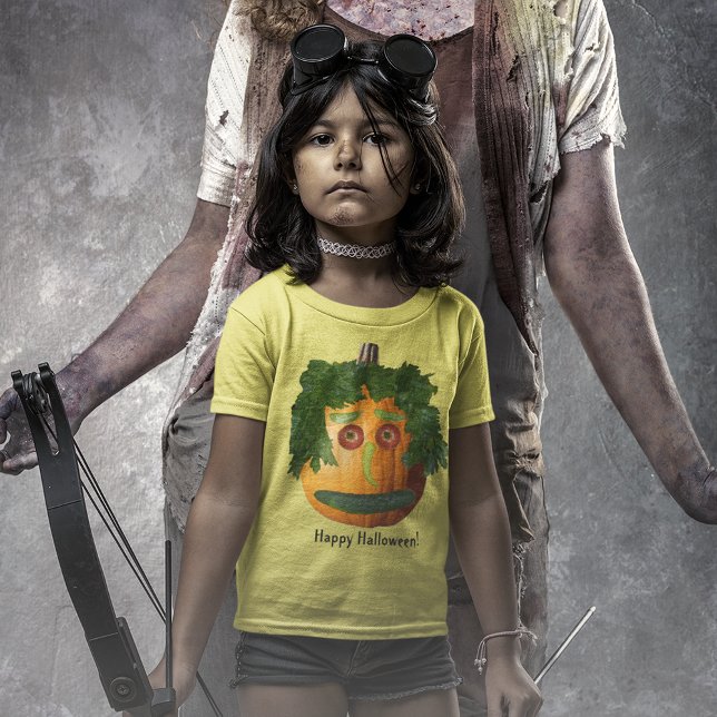 Feliz Camisa de Calabaza de Comida de Halloween Ca (Happy Halloween Food Pumpkin Face Kids Shirt)