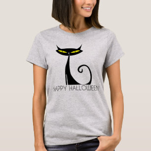 Feliz Camisa de Gato Negro de Halloween