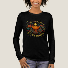 Feliz Camisa de Larga Manga para Mujeres Diwali
