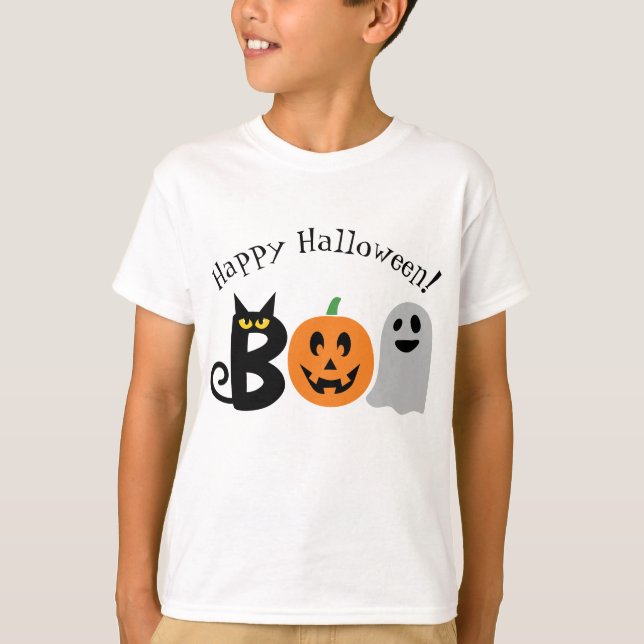 Feliz Camisa de Niños Boo de Halloween (Anverso)