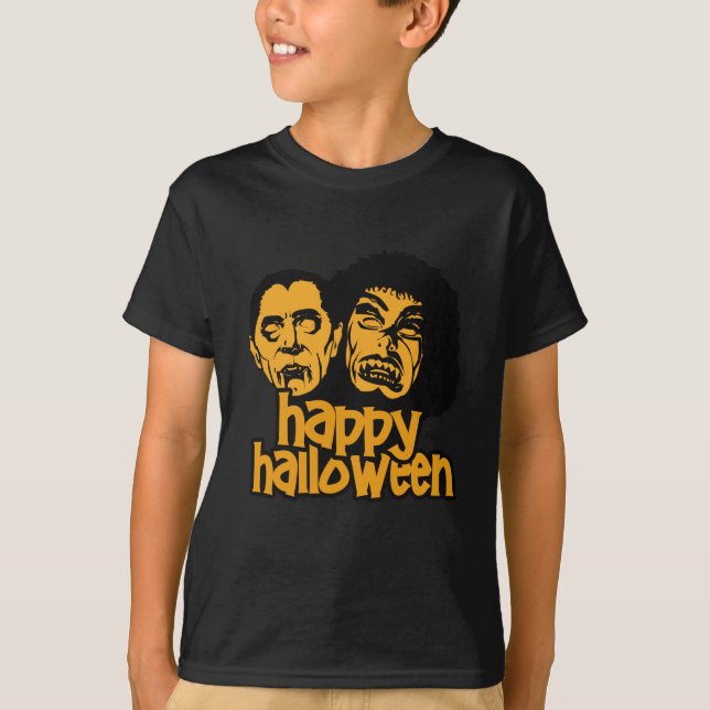 Feliz Camisa Oscura de Halloween (Anverso)