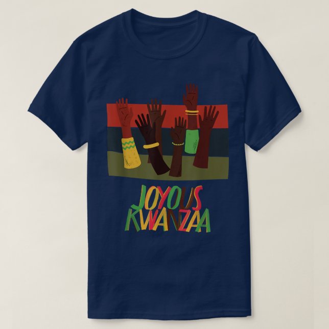 Feliz camiseta de Kwanzaa Manos tradicionales de l (Diseño del anverso)