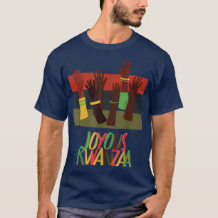 Feliz camiseta de Kwanzaa Manos tradicionales de l