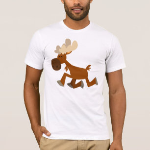 Feliz camiseta de los alces del dibujo animado