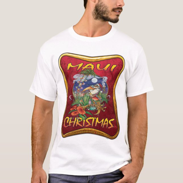 Feliz camiseta del blanco del navidad de Maui (Anverso)