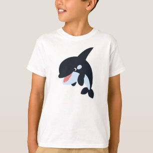 Feliz camiseta linda de los niños de la orca del