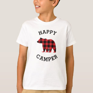 Feliz Camper Bear Silhouette Niños Camiseta