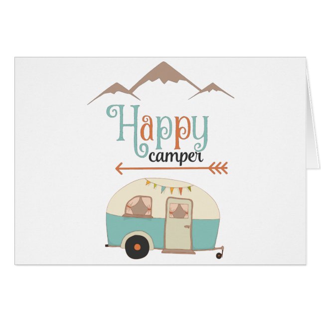 Feliz Campista Lindo RV Retro (Anverso (Horizontal))