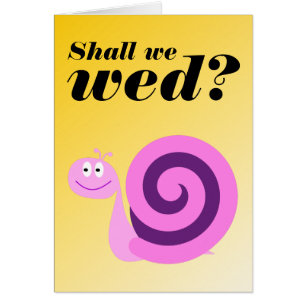 Feliz caracol sonriente: "¿Nos casamos?"
