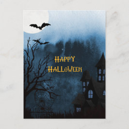 Feliz Castillo de Halloween embrujado y postales d