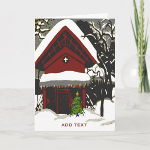 Feliz Chalet de Navidad en papel de nieve