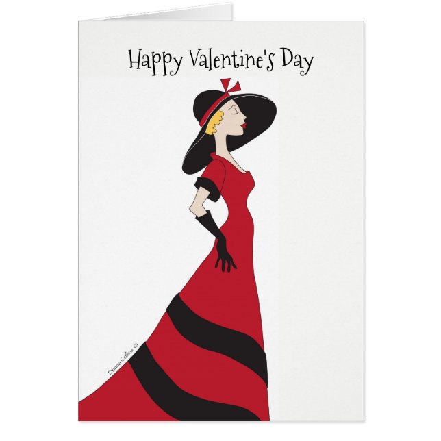 Feliz Chica del Día de San Valentín con tarjeta de (Frente)