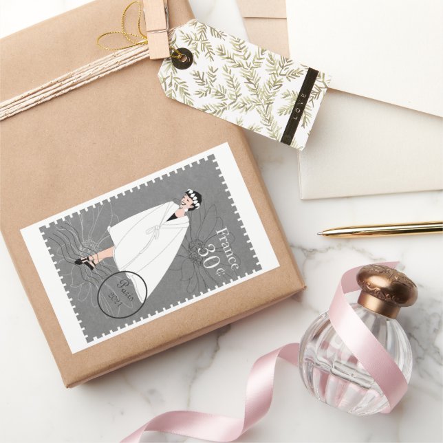 Feliz Chica Francia estampó a Pegatina decorativo  (Regalar)