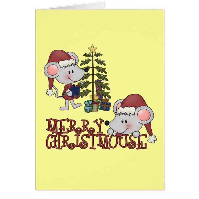 Feliz Christmouse con el árbol (Frente)