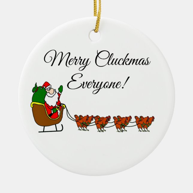 ¡Feliz Cluckmas cada uno! Ornamento (Frente)