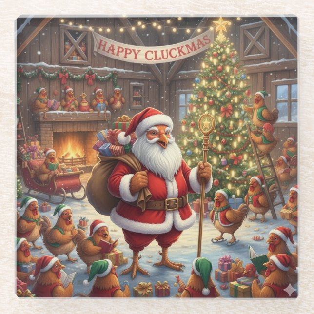 Feliz Cluckmas, Posavasos de Vidrio (Anverso)