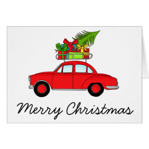 Feliz coche navideño vintage