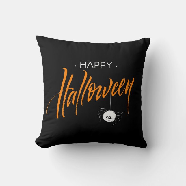 Feliz Cojín decorativo Araña Cuta de Halloween (Anverso)