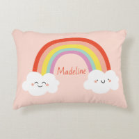 Feliz Cojín decorativo arcoiris