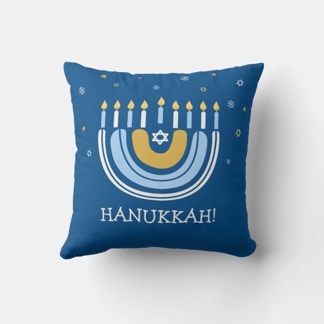 Feliz Cojín decorativo arcoiris de Hanukkah Menora (Reverso)