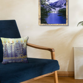 Feliz Cojín decorativo de las Velas Azules de Hanu