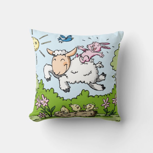 Feliz Cojín decorativo de Pascua (Anverso)