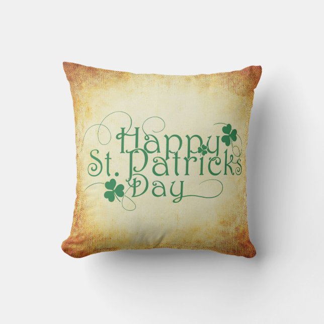 Feliz Cojín decorativo del Día de San Patricio (Anverso)