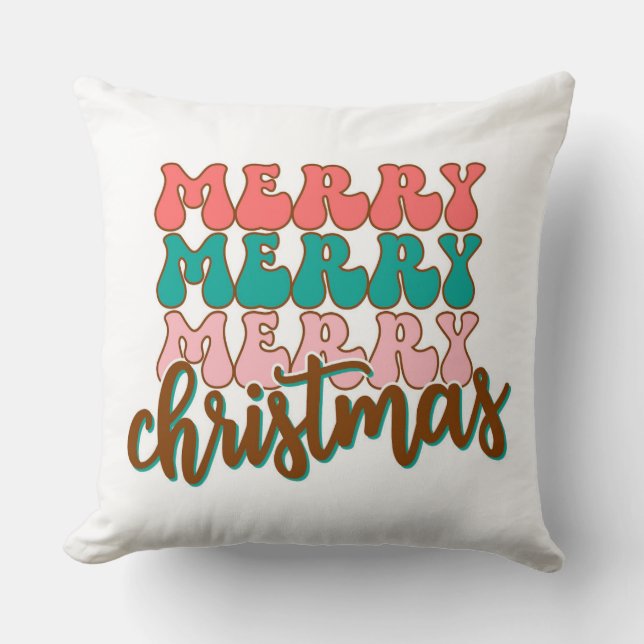 Feliz Cojín decorativo navideño (Anverso)