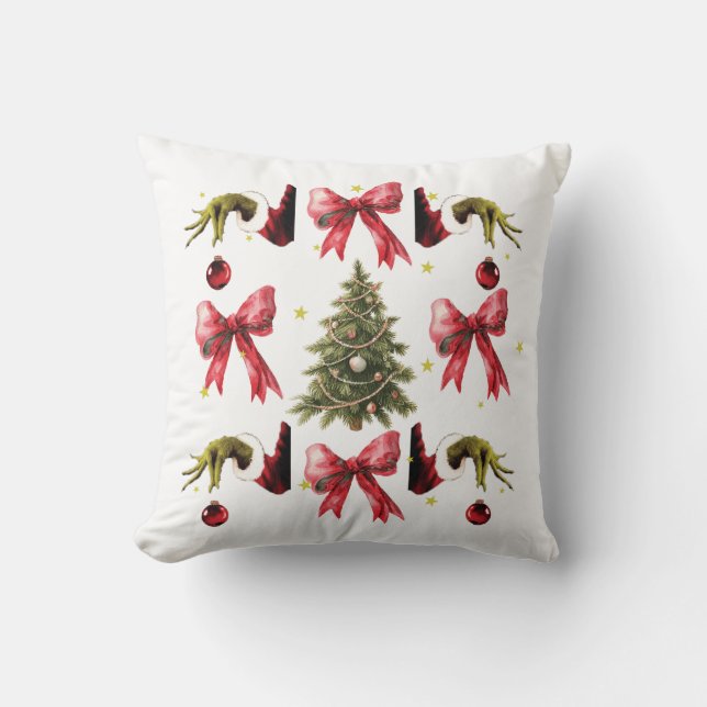 Feliz Cojín decorativo navideño (Anverso)