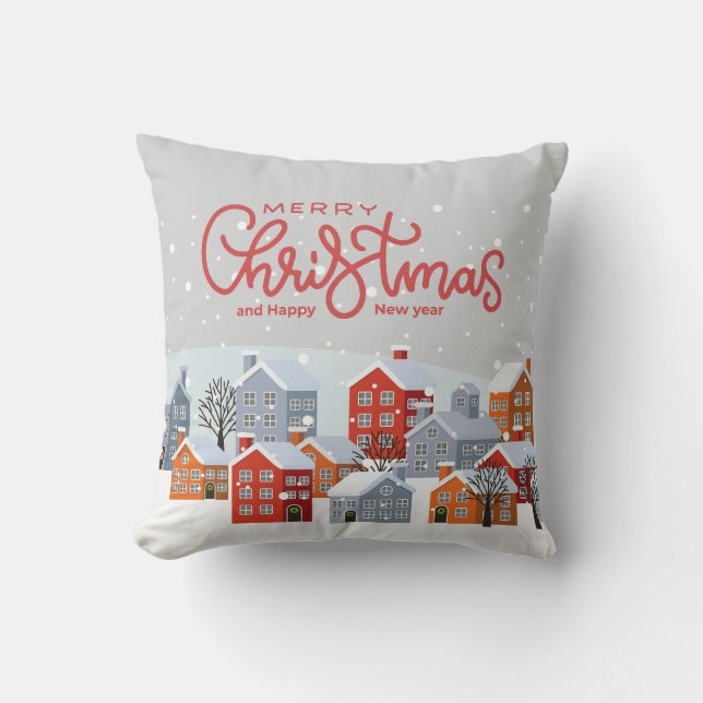Feliz Cojín decorativo navideño | Festividad (Anverso)