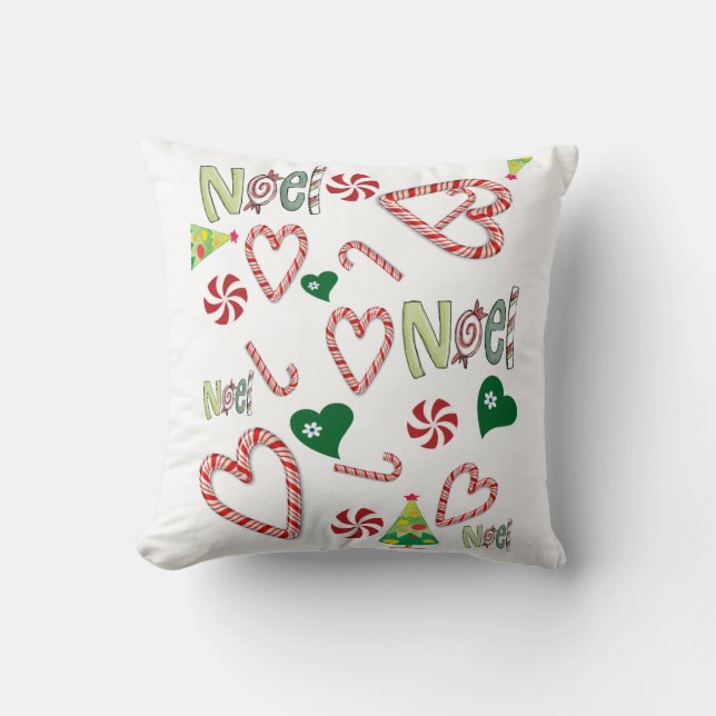 Feliz Cojín decorativo navideño, Noel (Anverso)