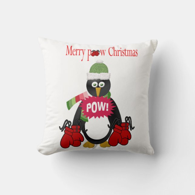 Feliz Cojín decorativo navideño, pau de boxeo ping (Anverso)