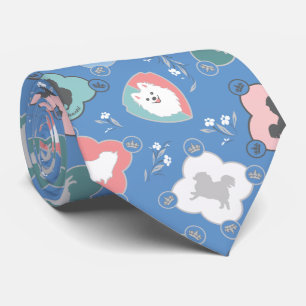 Feliz Colección de Perros Spitz de corbatas de cue