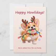 Feliz Cómo lidias Tarjeta de Navidad de Corgi Lind