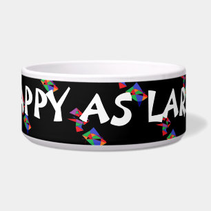 Feliz como logo con motivos del plato de Larry mas