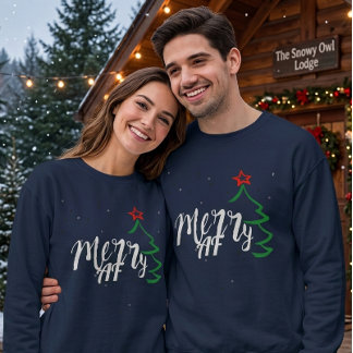 Feliz como maldita Navidad AF Sudadera - Festiva