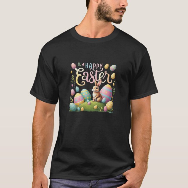 Feliz Conejo de Pascua y Camiseta de Huevos para h (Anverso)