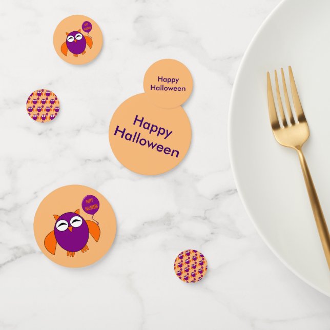 Feliz Confetti de mesa de Personalizado de lechuza (Grupo)
