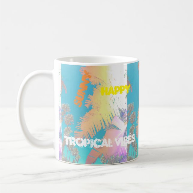 Feliz Copa de Mug de Palmeras de Vibes Tropicales (Izquierda)